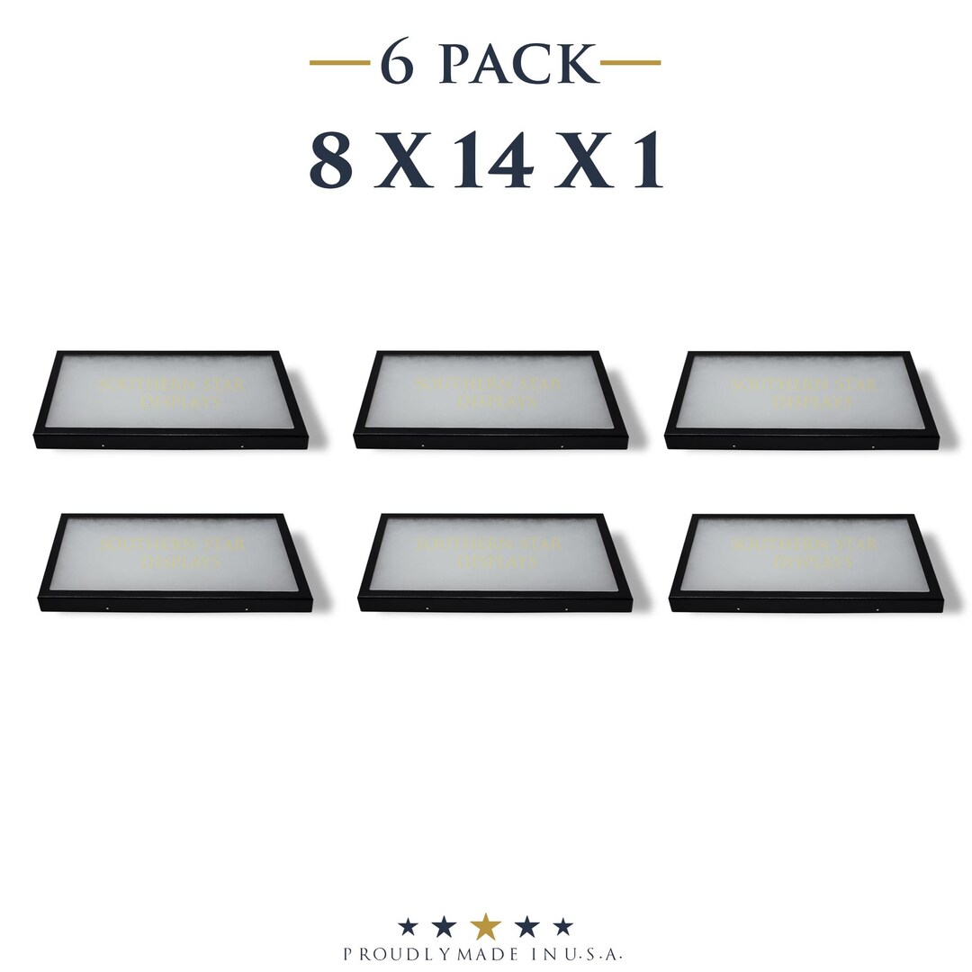 6 Pack of Riker Display Cases 8 X 14 X 1 for Collectibles, Arrowheads ...