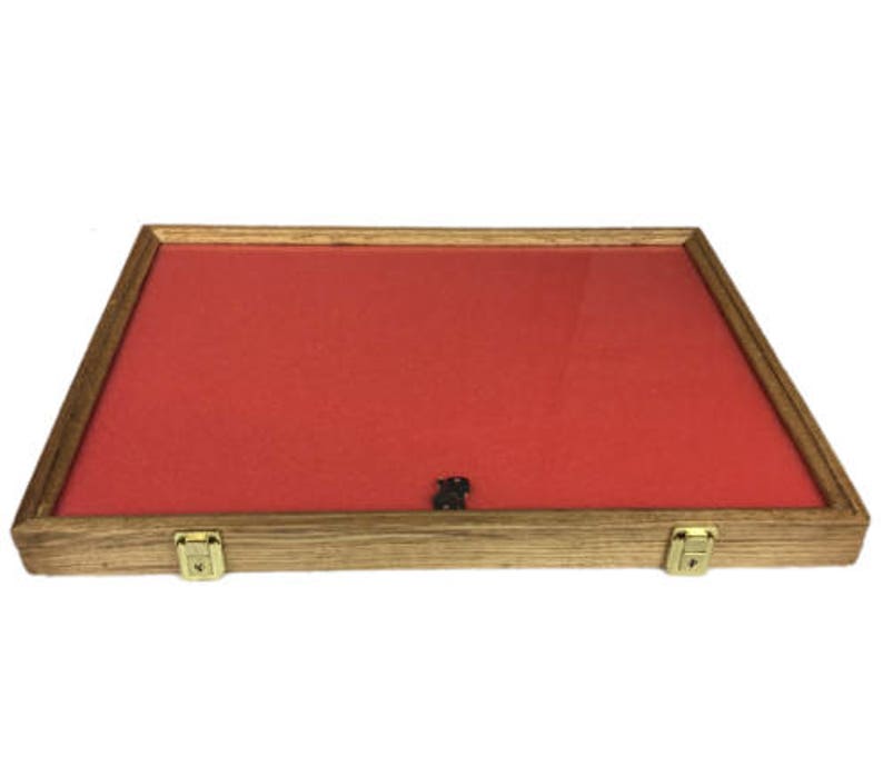 Oak Wood Display Case 18 x 24 x 2 for Arrowheads Knifes Collectibles /& More