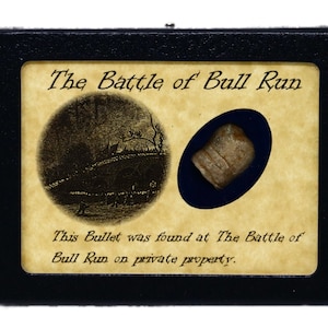 Civil War Relic from The Battle of Bull Run /Manassas with Display Case and COA