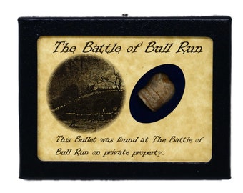 Civil War Relic from The Battle of Bull Run /Manassas with Display Case and COA