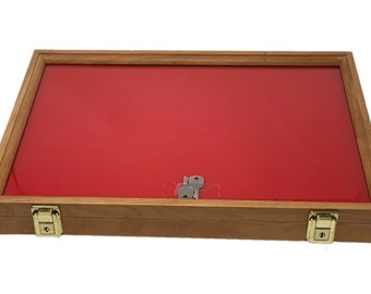 Vitrine en bois de cerisier 12 x 18 x 2 pour pièces de collection Arrowheads Knives