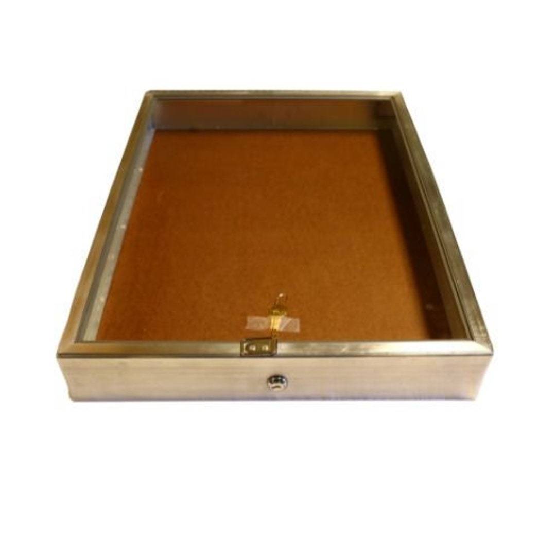Card Show Display Case Aluminum Display Case With Red Liner - Side Opening  22" X 34" X 3.25" For Knives, Guns, Cards Trade Show Display Case