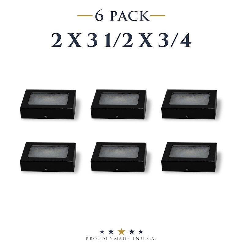 6 Pack of Riker Display Cases 2 X 3 1/2 X 3/4 With Glass Top - Etsy