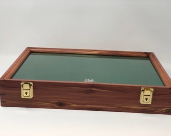 Cedar Wood Display Case 12 x 18 x 3 for Arrowheads Knives Collectibles Coins