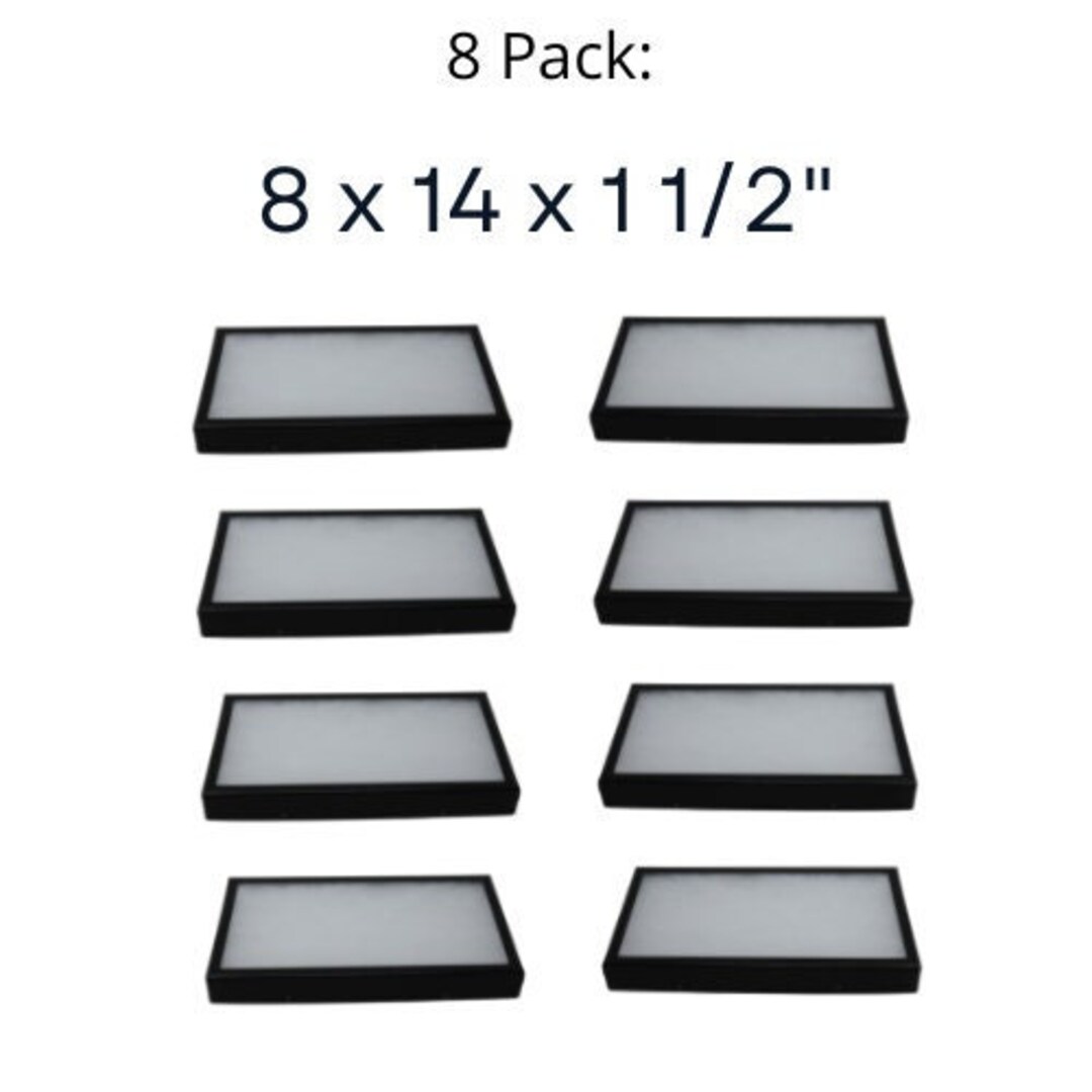 8 Pack of 8 X 14 X 1 1/2 Riker Display Cases Box for Collectibles