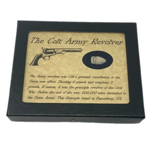 The Civil War Colt Army Relic in Glass Top Display Case 4 x 5&quot; and COA