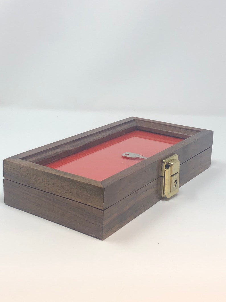 Walnut Wood Display Case 5 x 10 x 2 for Arrowheads Knives Coins /& More