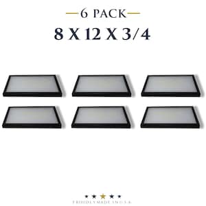 May include: Six rectangular air filters, each with a black frame and a white filter material. The filters are arranged in two rows of three. The text "-6 PACK-" and "8 X 12 X 3/4" is displayed above the filters.