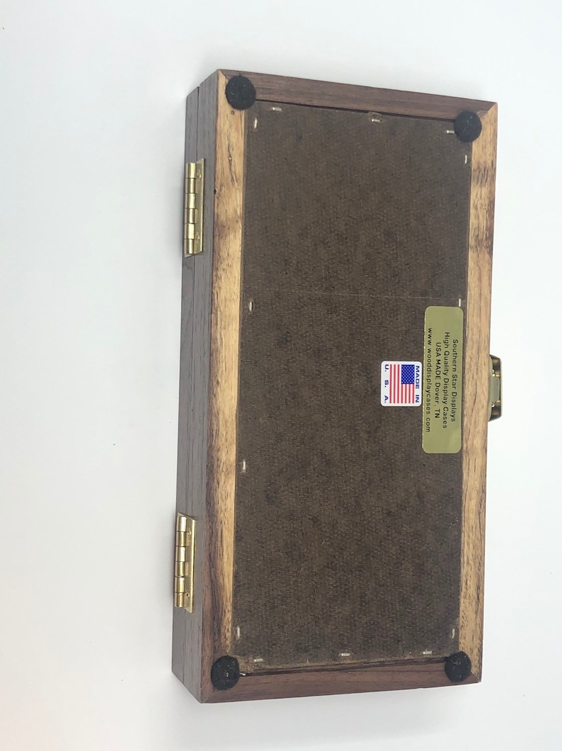 Walnut Wood Display Case 5 x 10 x 2 for Arrowheads Knives Coins /& More