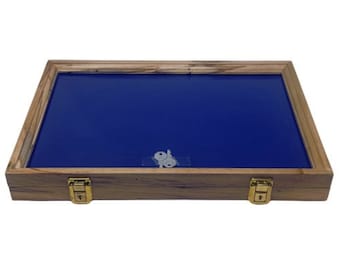 Maple Deluxe Wood Display Case 12 x 18 x 2 for Arrowheads Knifes Collectibles