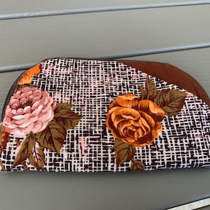 Medium sized zip around style wallet with phone pocket, coin section and multiple card slots.  Vintage floral fabric | Australian Hand Made