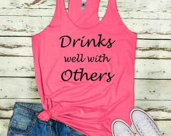 Womens Warning The Girls are Drinking Again Tank Summer Sleeveless Drunk Drinking Shirt Leisure Graphic Vest Tops