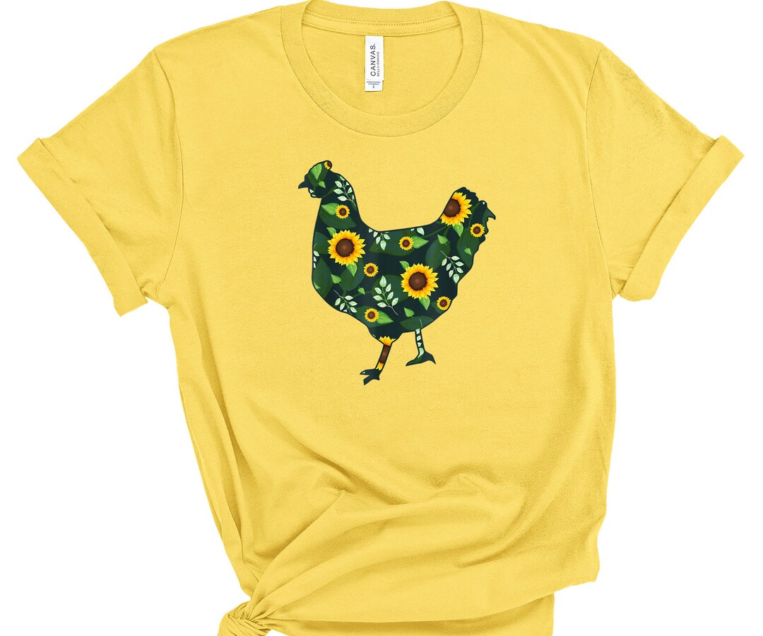 Sunflower Chicken Funny Women's Shirt Chicken Lady Chicken - Etsy