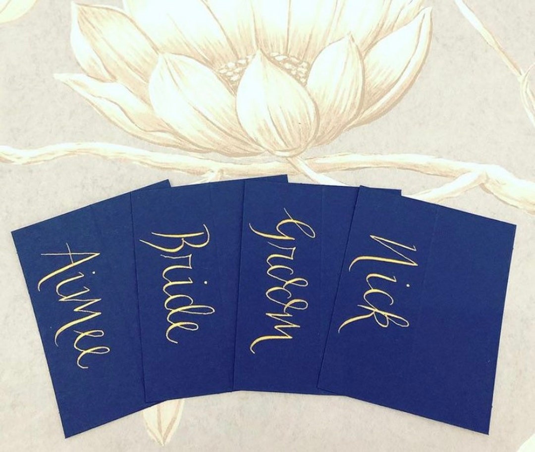 Navy & Gold Wedding Place Cards Place Settings Name Cards Etsy