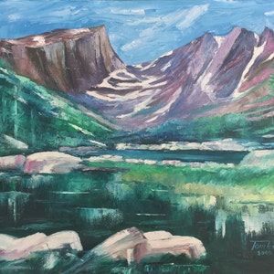 Rocky Mountain Landscape Original Hand Painting