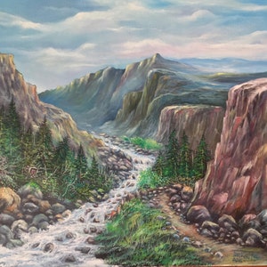 Southwest River Canyon Trail Original Hand Painting