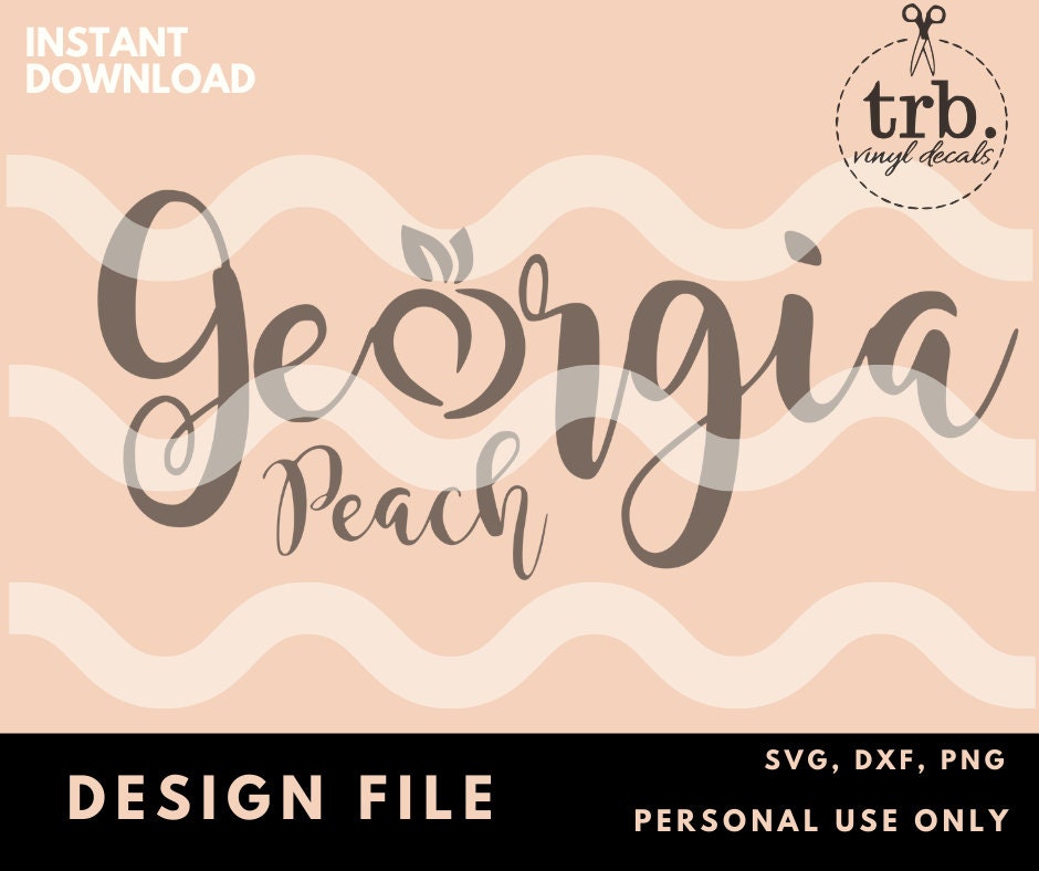 Georgia Peach SVG Design File DXF PNG Instant Download | Etsy