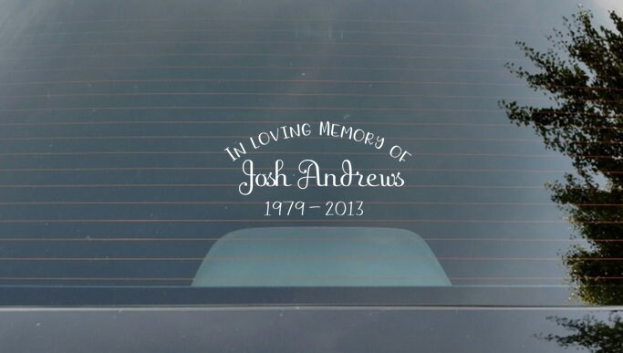 In loving Memory - Personalized Car Decal - Custom Name and Year - Pi…