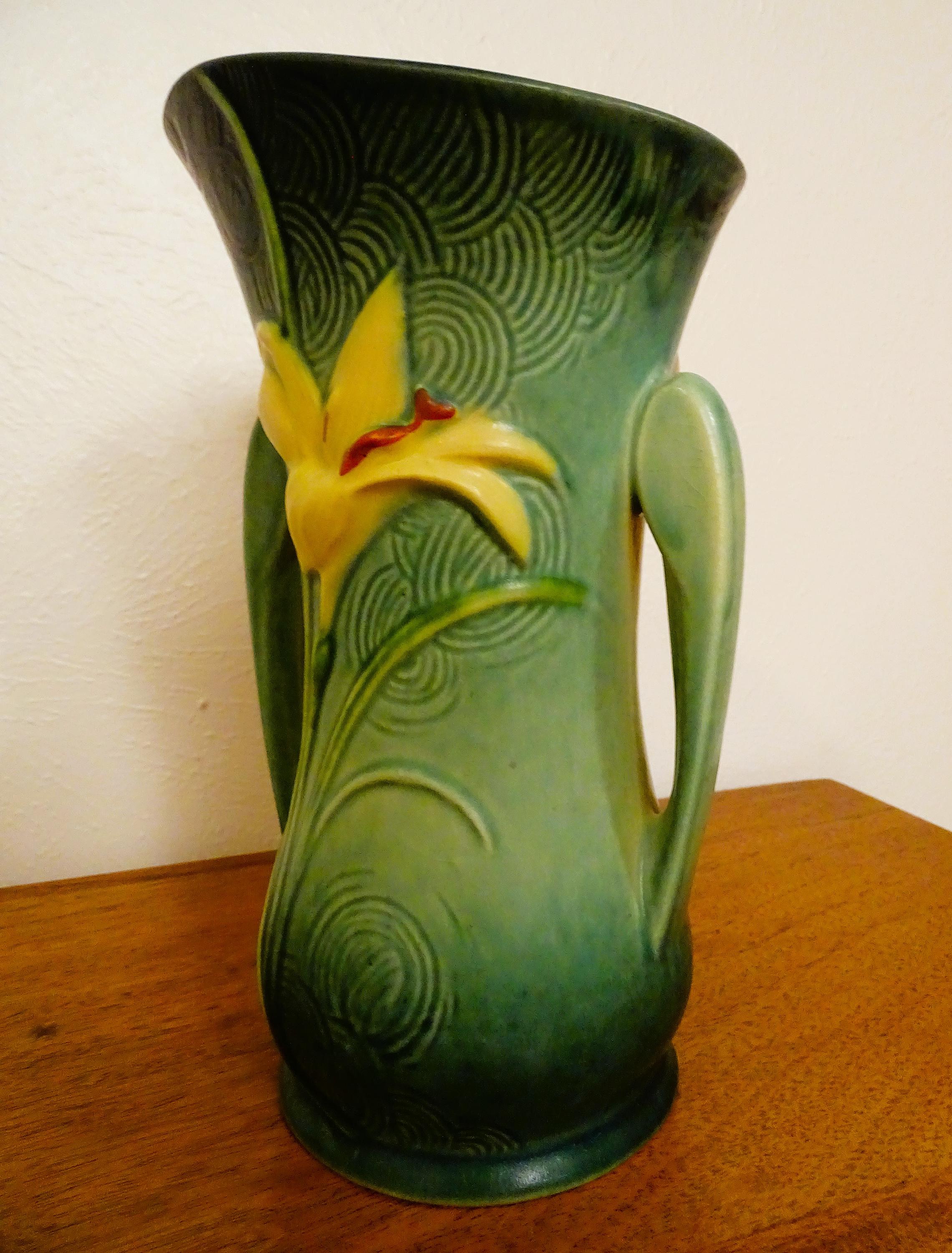 アメリカ　ビンテージ花瓶 Vintage ceramic flower vase/ビンテージ 陶器 フラワーベース