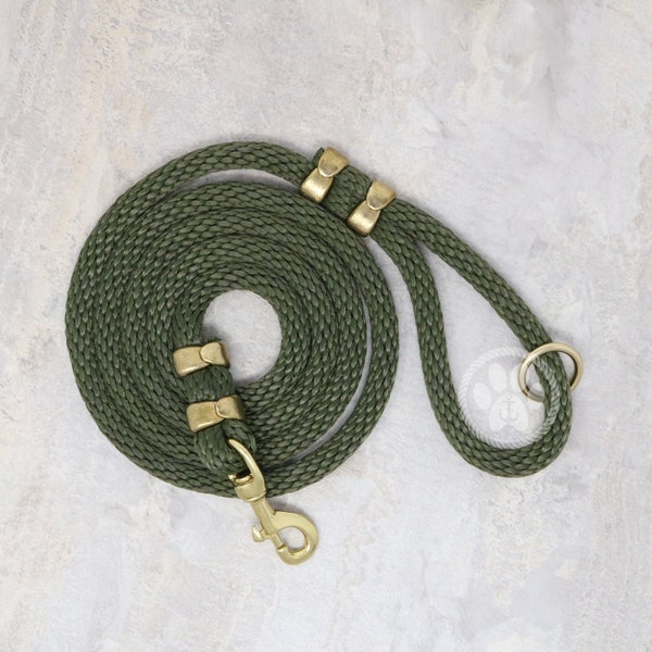 Newport Collection Marine Rope Leash - Olive