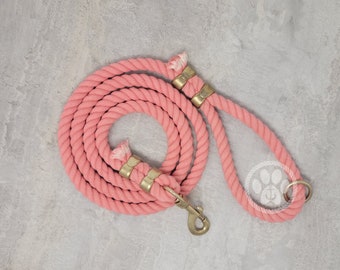 Cotton Rope Leash - Beach Peach