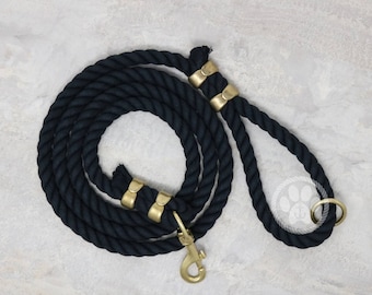 Cotton Rope Leash - Jet Black