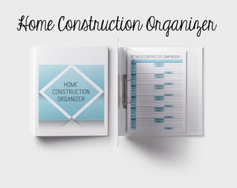 Blue New Home Building Construction Planner & Organizer - Over 60 Instantly Available to Print!