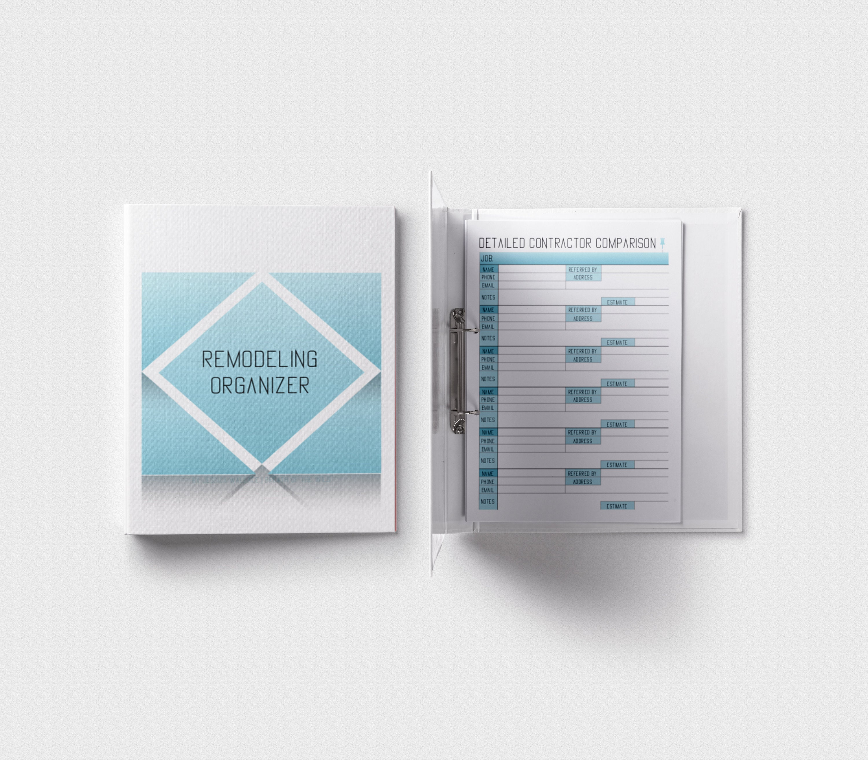 Blue Home Renovation/Remodeling Planner & Organizer 20 Pages Etsy