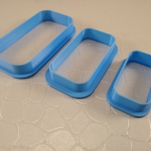 Rechteckige Ausstechformen mit abgerundeten Ecken, 3er-Set Ausstechformen, 2 1/2x1 1/4, 2x1 und 1 1/2x3/4,