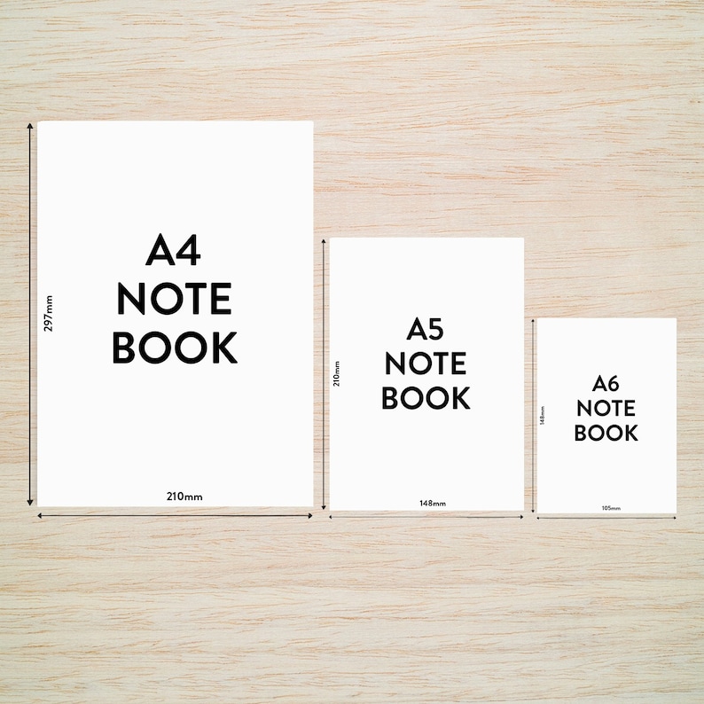 Stag Notebook Sizes A4 A5 A6 Plain or Lined paper Notepad Etsy