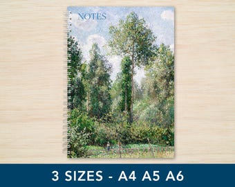 Trees Landscape Spiral Notebook A4 A5 A6 Notepad Plain Lined paper Countryside Nature Soft cover Journal Handmade to Order