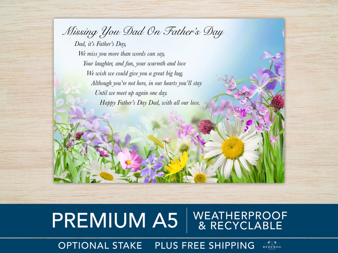 In Loving Memory I Miss You Always Dad Laminated Grave Card - View #2