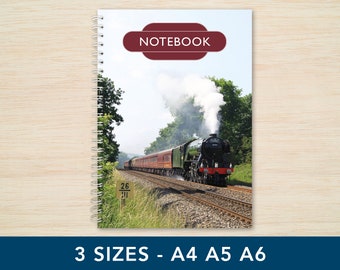 Train Spiral Notebook A4 Notebook A5 Notebook A6 Plain Lined Flying Scotsman Journal Notebook Softback Steam Engine Notepad Train gifts men