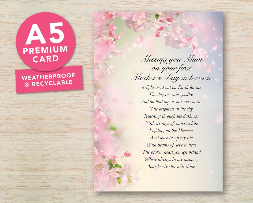 Mum First Mothers Day Memorial Card 1st Mothers Day in Heaven - Etsy UK