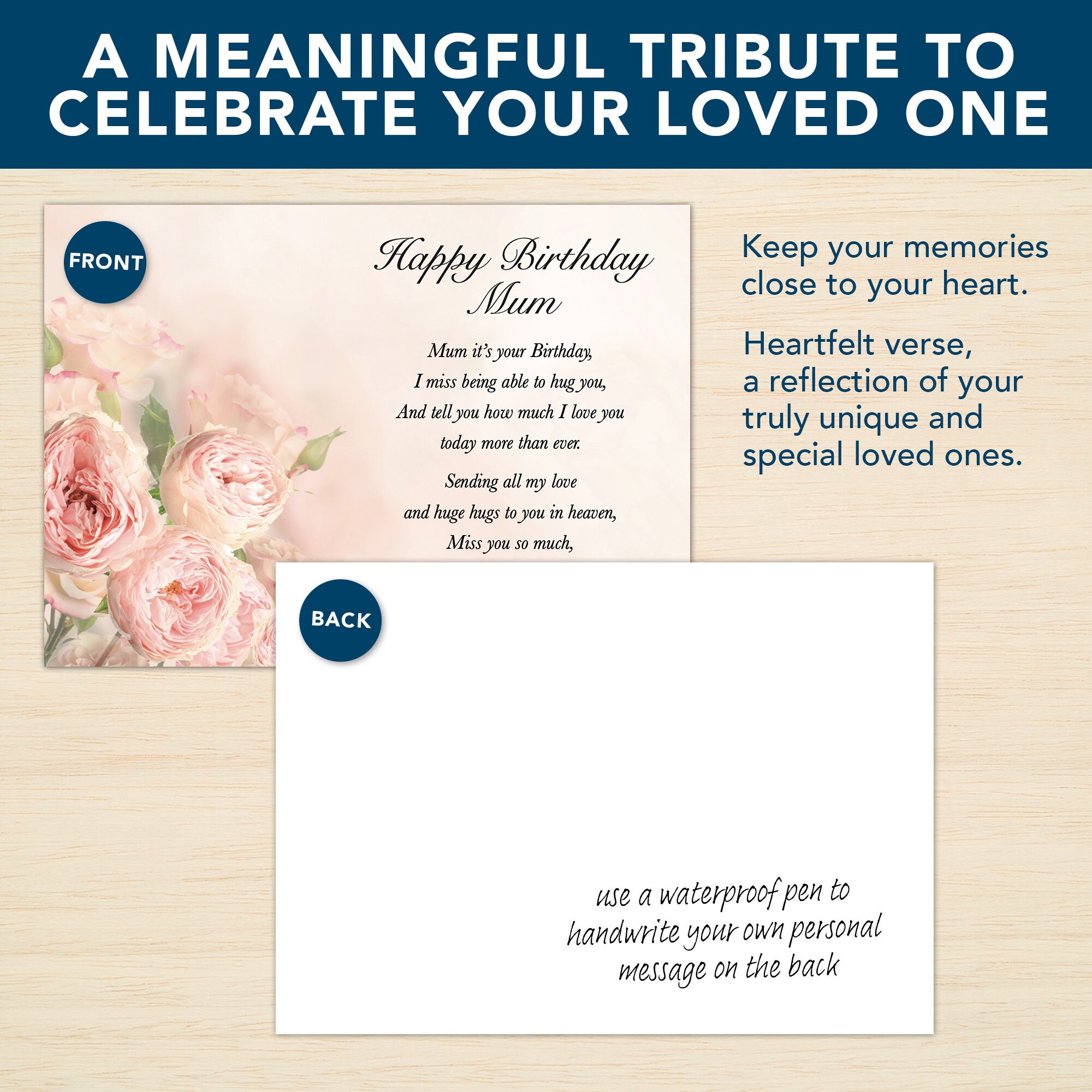 Missing You On Your Birthday Mum Graveside Memorial Card Stake F 429 - View #8