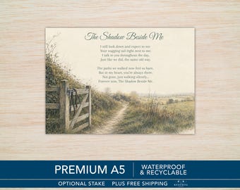 Dog Memorial Grave Card – Waterproof A5 Tribute with Optional Stake -  Dog Memory Garden Card