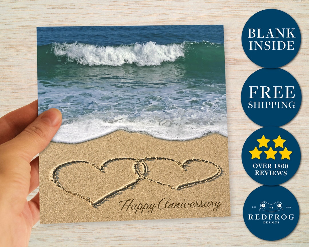 Beach Anniversary Card Beach Wedding Anniversary Card Seaside - Etsy UK