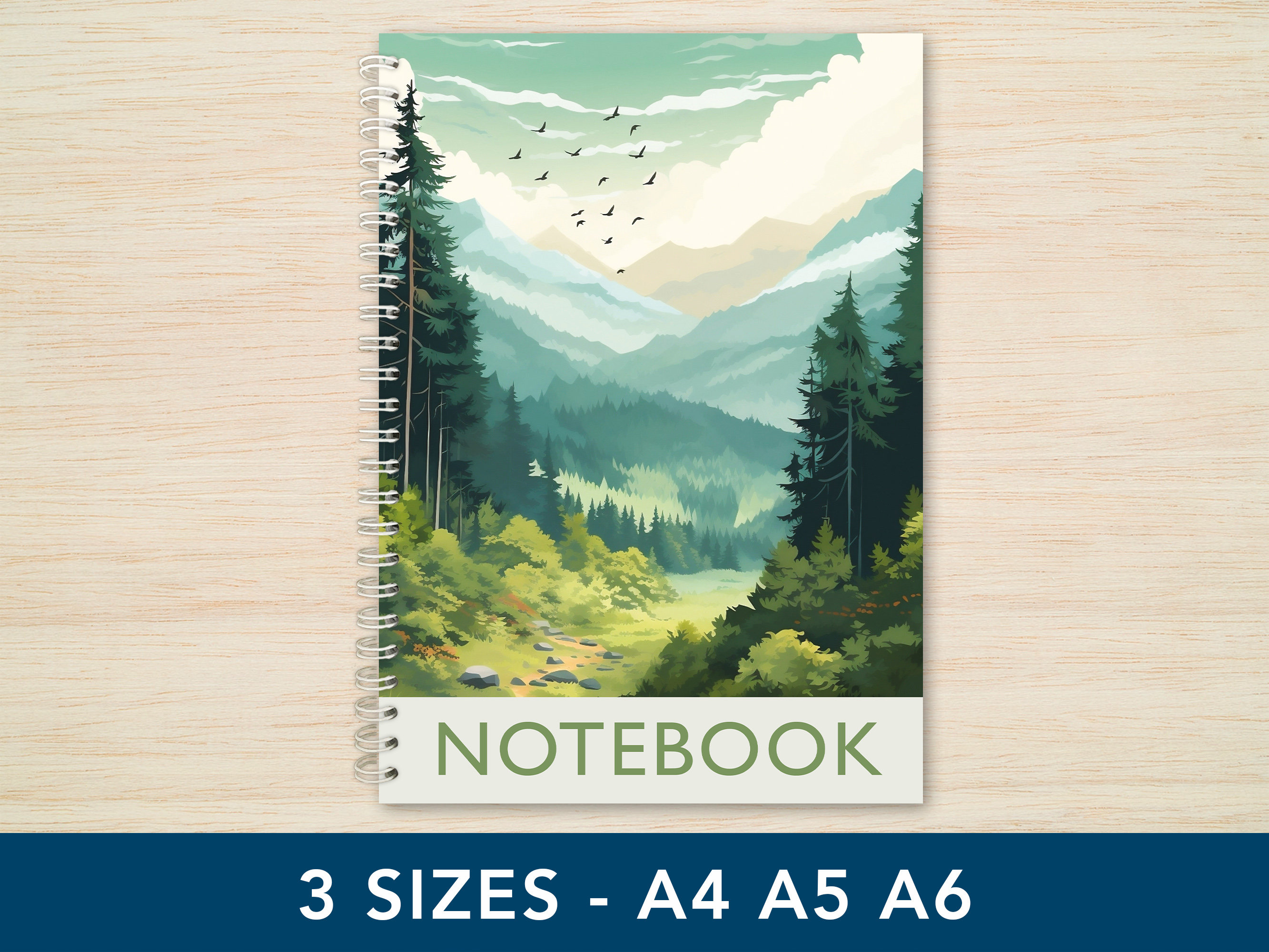 Forestry Landscape Spiral Notebook A4 A5 A6 Notepad Plain Lined Paper ...