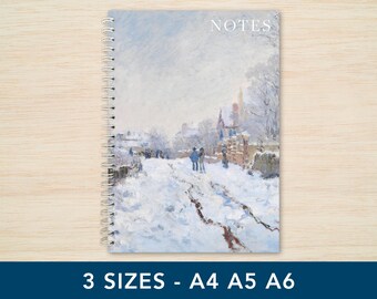 Claude Monet Spiral Notebook – A4, A5, A6 Softcover Journal with Lined or Plain Paper Handcrafted to Order