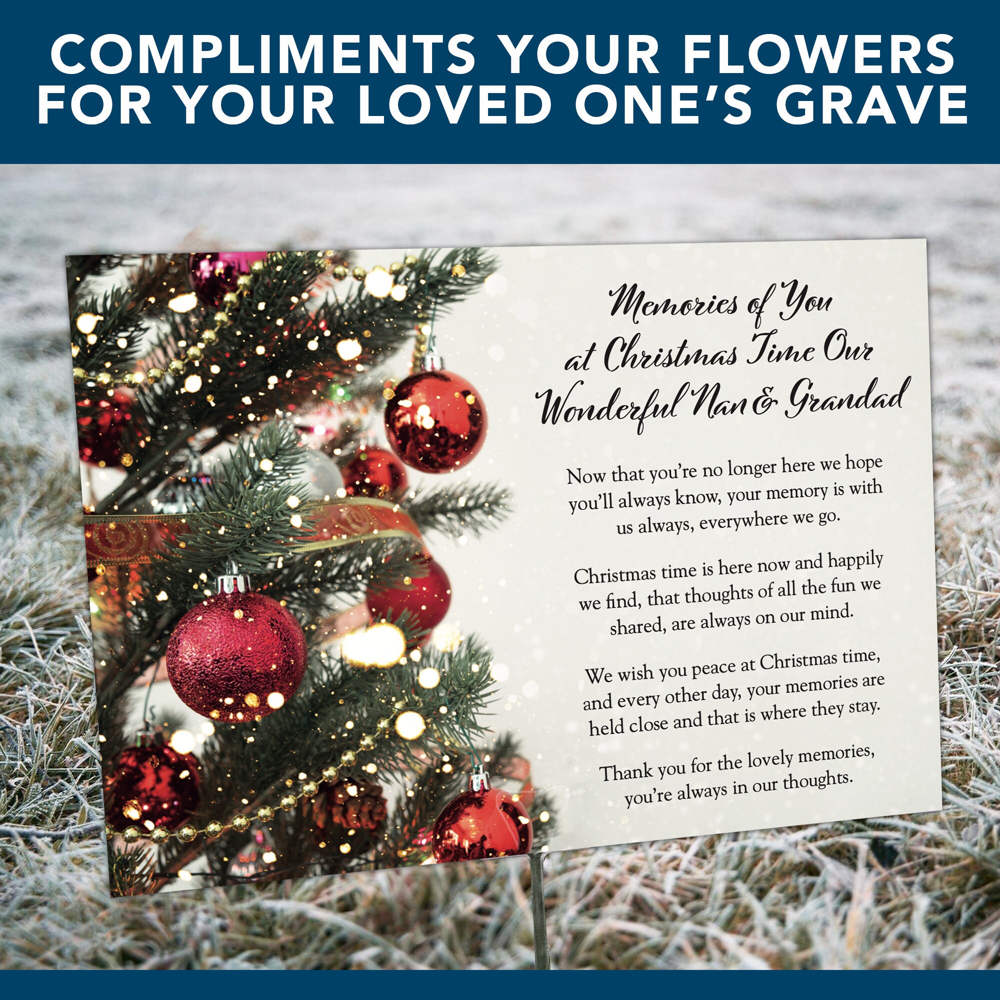 Wonderful Grandad At Christmas Memorial Graveside Poem Card & Free