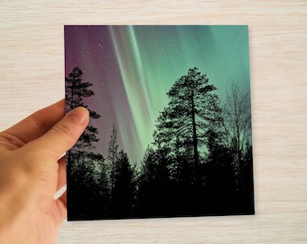Northern Lights Christmas Cards – Aurora Borealis Forest
