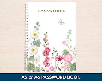 Small Password Book Little Password Notebook A6 A5 A Z Mini Password Organiser pocket size book holds 168 password Best Gifts for Her