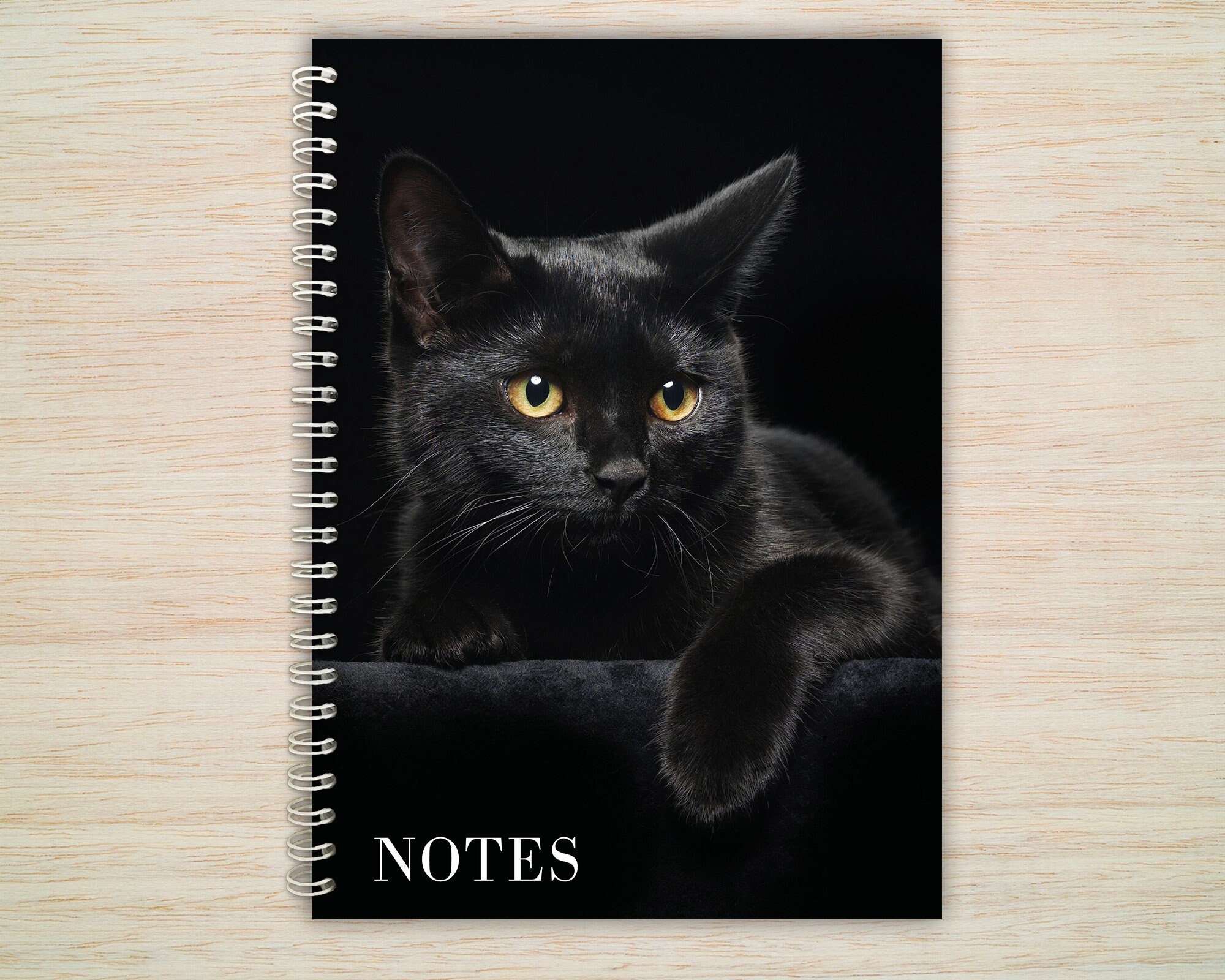 Black Cat Notebook Plain or Lined paper Notepad Lists Notes | Etsy