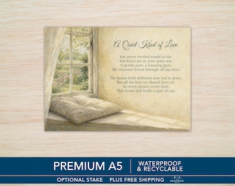 Cat Memorial Grave Card – Waterproof A5 Tribute with Optional Stake -  Cat Memory Garden Card