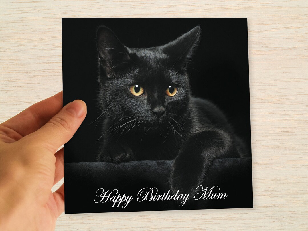 Mum Birthday Card Black Cat Card for Cat Mum Card for Cat Lovers From ...