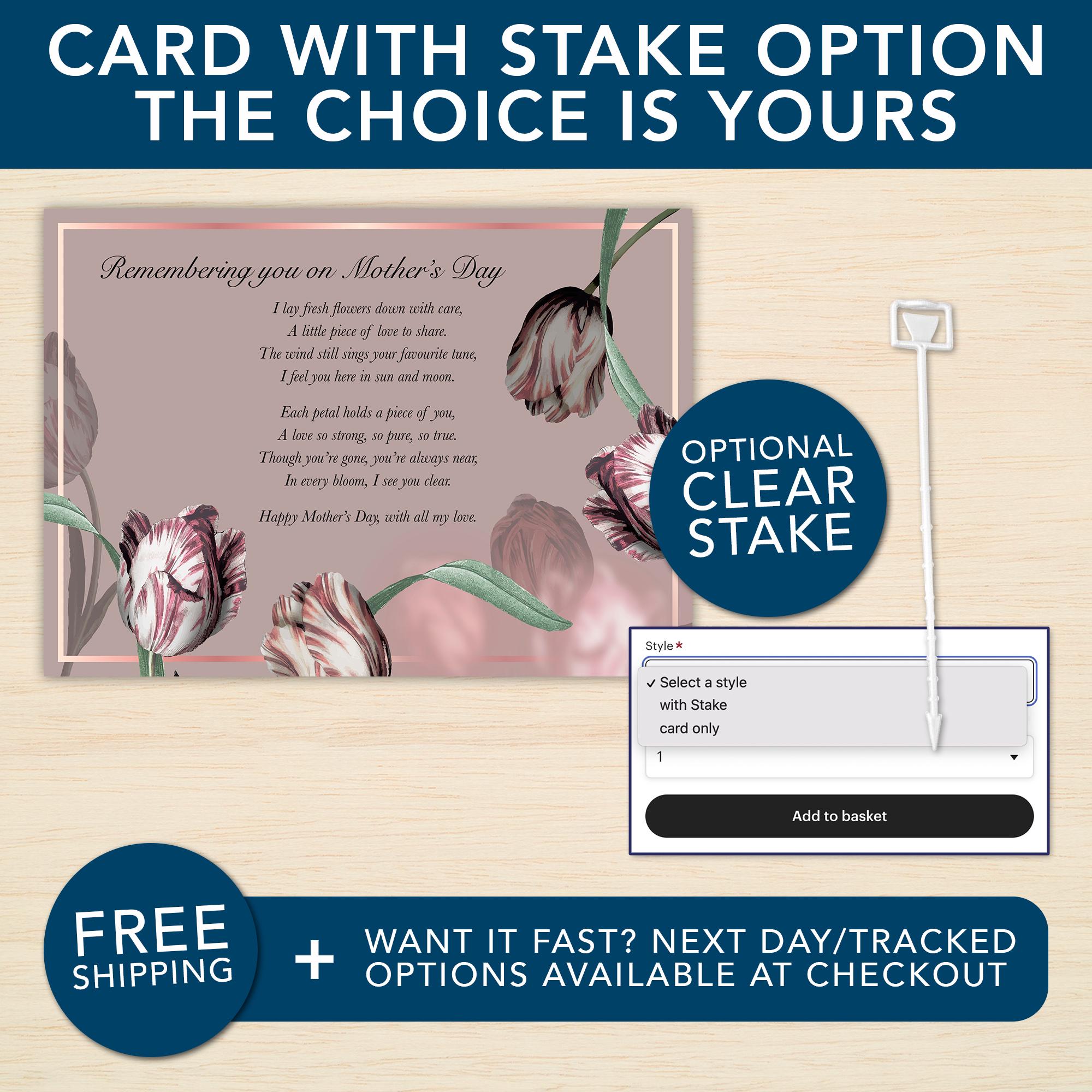 Mum Mothers Day Memorial Grave Card Mum Memorial Card Mother's Day A5 ...