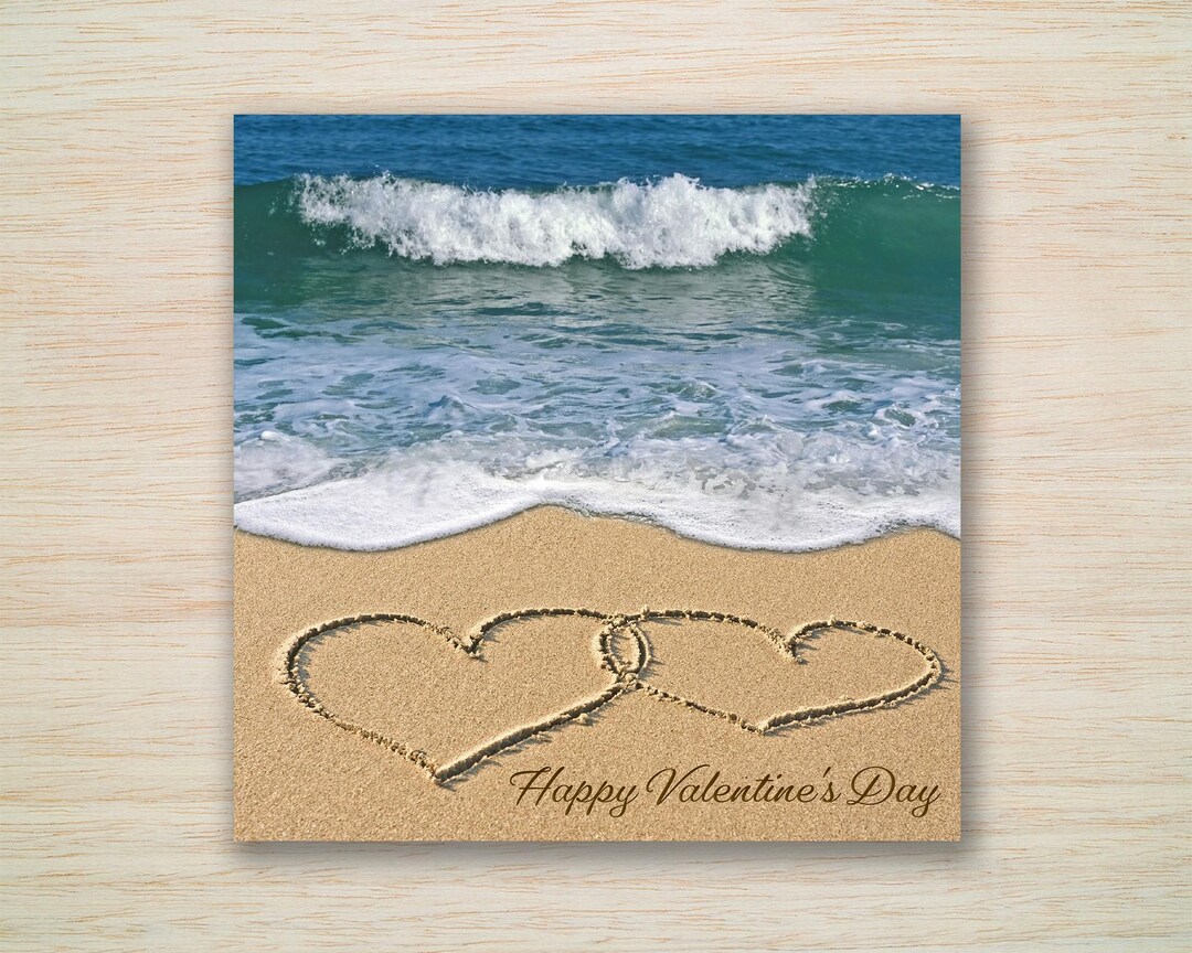 Beach Valentines Day Card Love Hearts on the Beach Valentine Card Perfect  for Husband Wife Partner Girlfriend Boyfriend One I Love Denmark