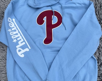 Vintage Phillies Hoodie: Light Blue Baseball Gear