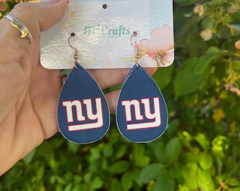 New York Giants/Football Earrings/Wood Earrings