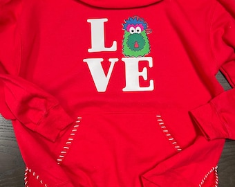 Philly Phanatic LOVE Hoodie/Hoodie/Phillies Gear